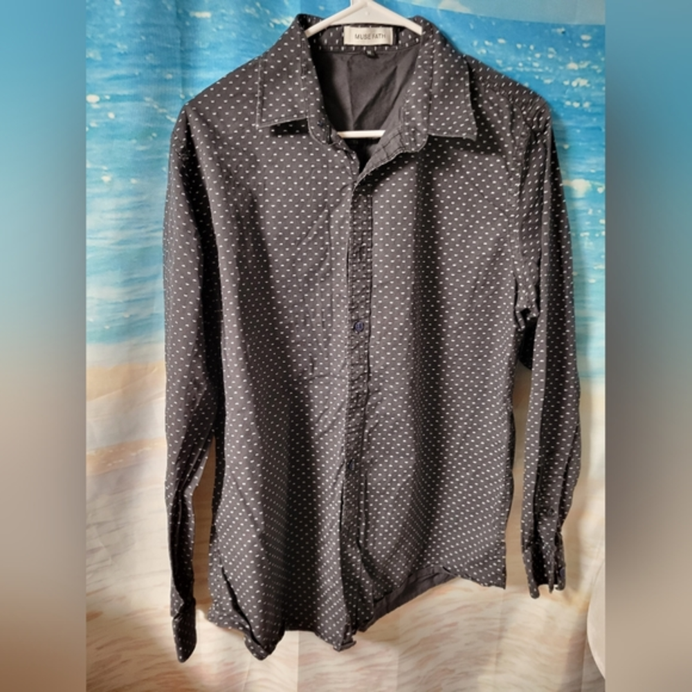 Muse Fath Mens Long Sleeve Button‎ Down Shirt Size Medium